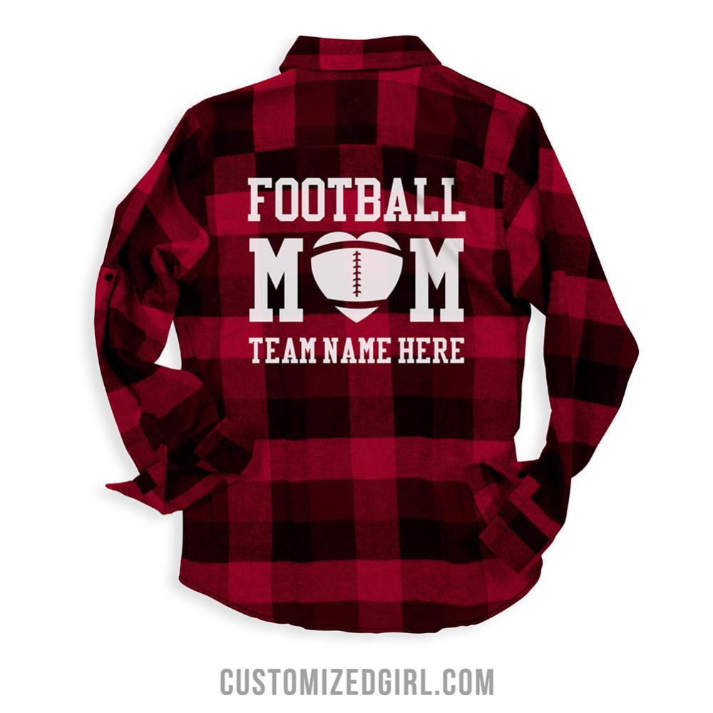 Cute Custom Plaid Football Mom