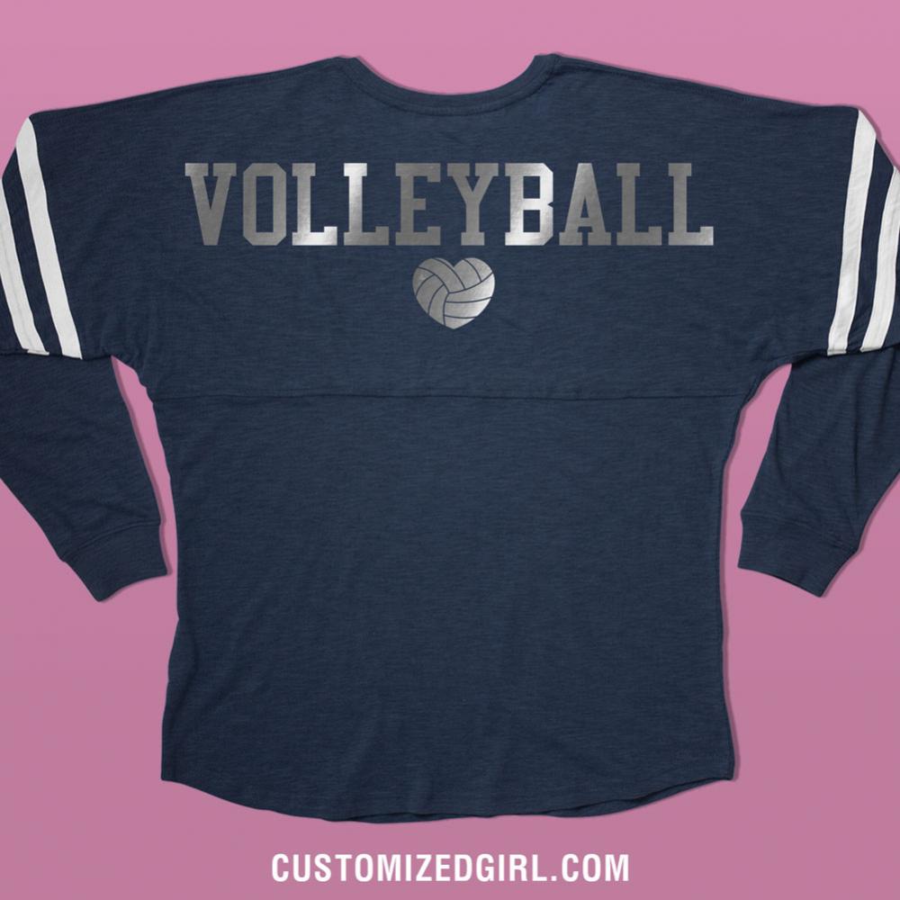 Silver Metallic Volleyball Love