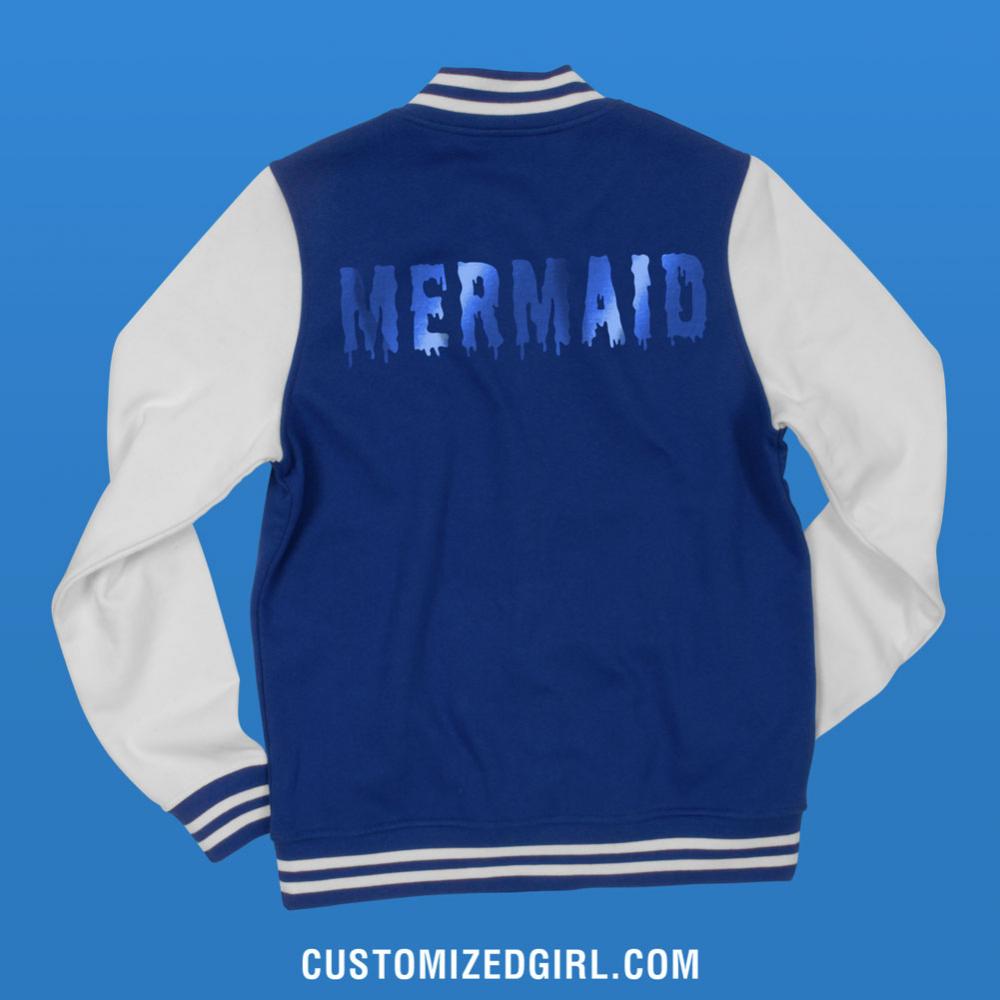 Blue Metallic Drip Mermaid Jacket