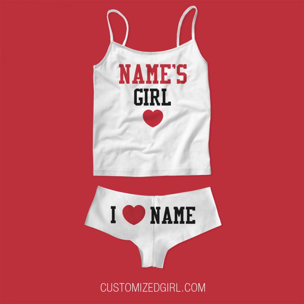 Custom Panties with Name and Heart