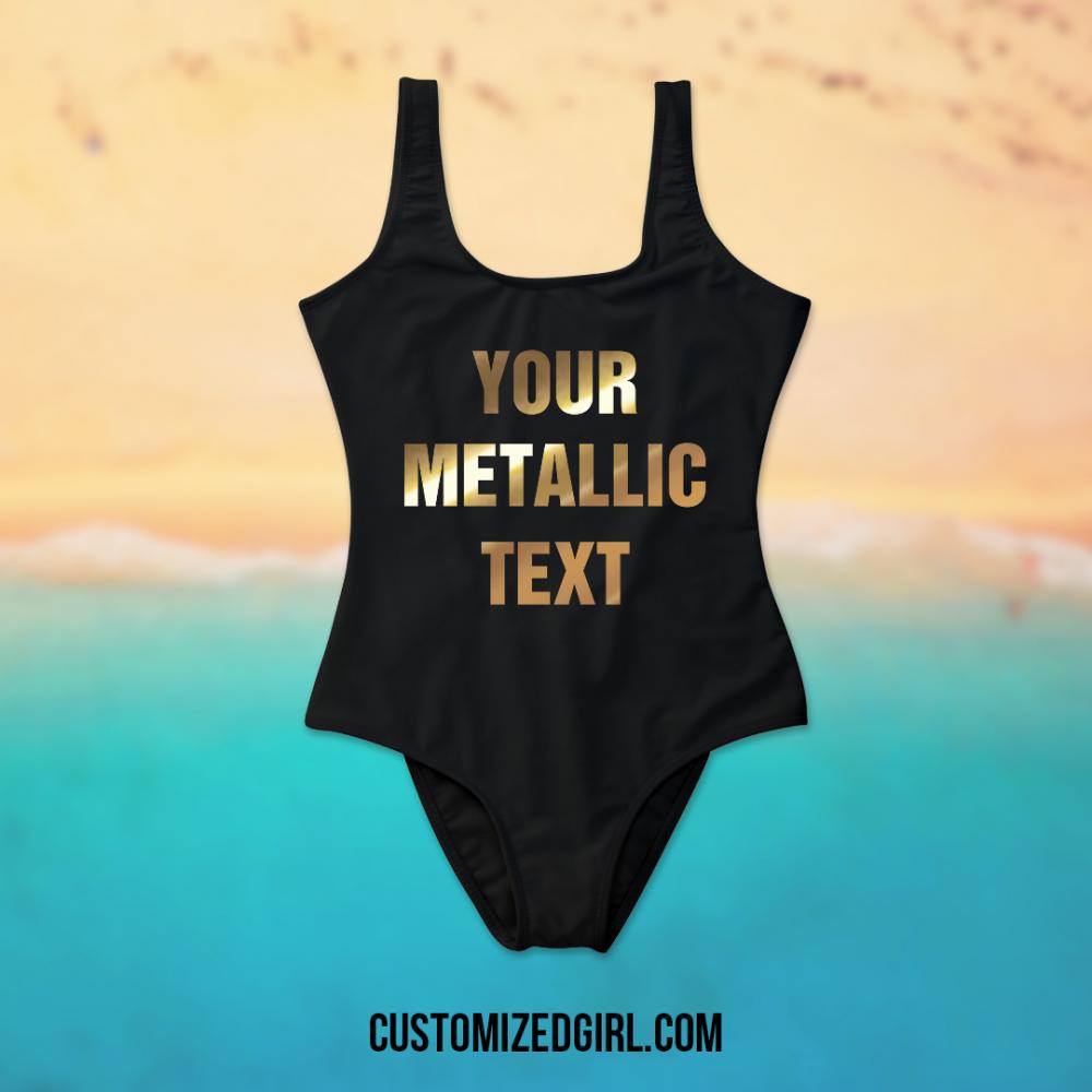 Custom Gold Metallic Beach Quote