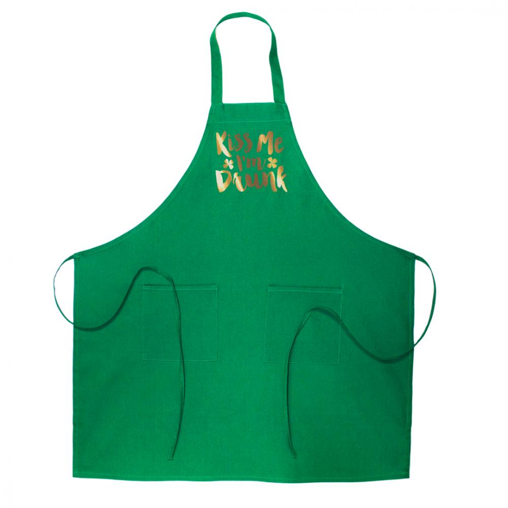 Metallic Kiss Me Irish Apron