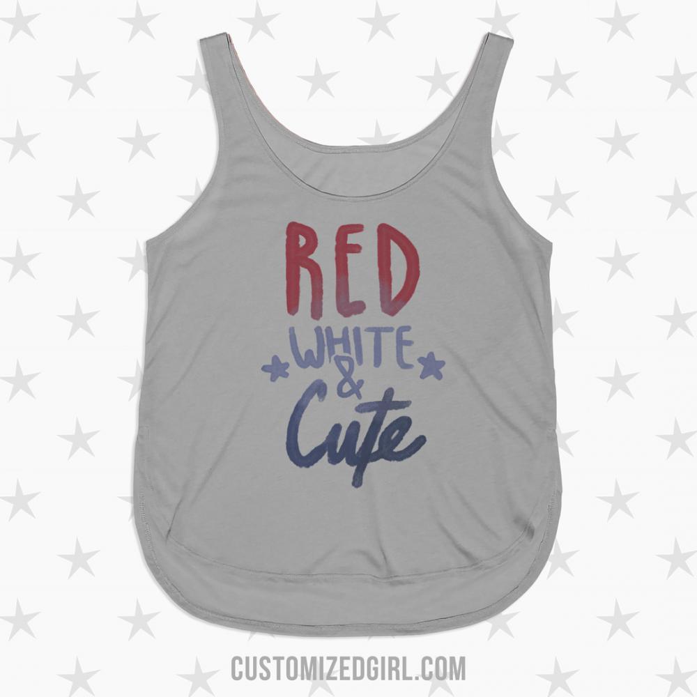 Cute Red & White Trendy 4th Of July