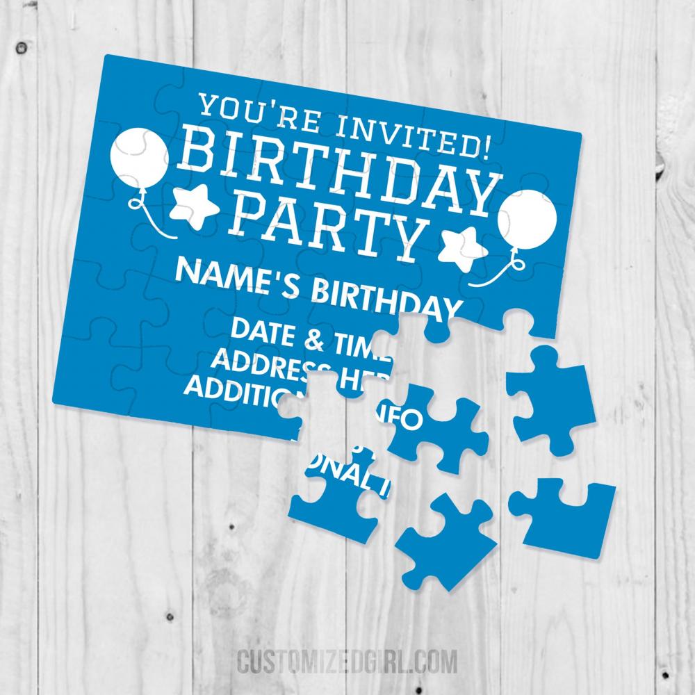 Custom Birthday Puzzle Invitation