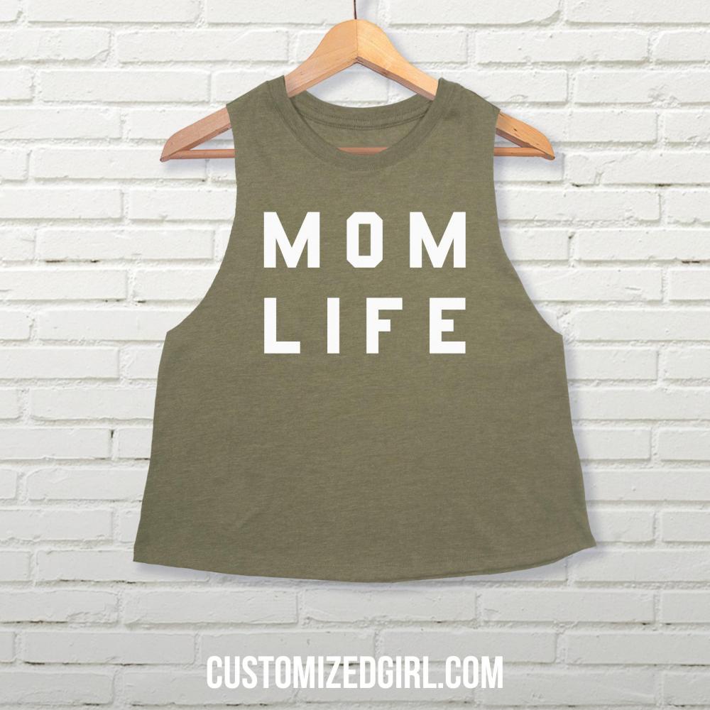 Mom Life Crop Tank