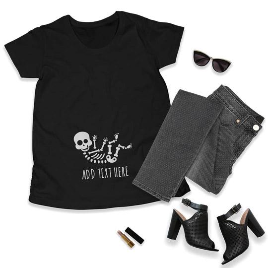 Custom Text Baby Bump Skeleton