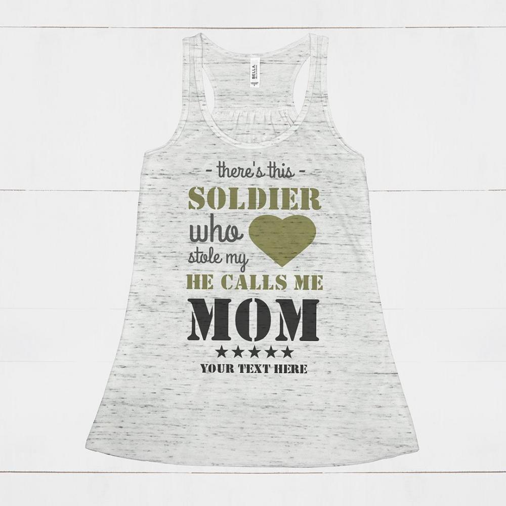 Cute Flowy Military Mom Custom Tank