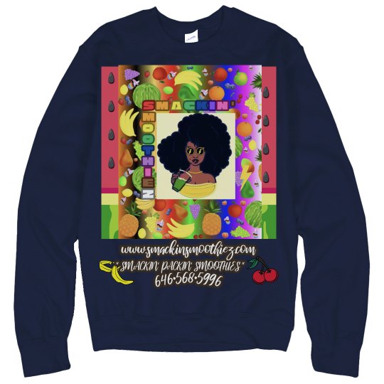" HAVE YOU BEEN SMACKED YET ??? " SWEATER (NAVY)