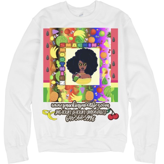 " HAVE YOU BEEN SMACKED YET ??? " SWEATER (WHITE)