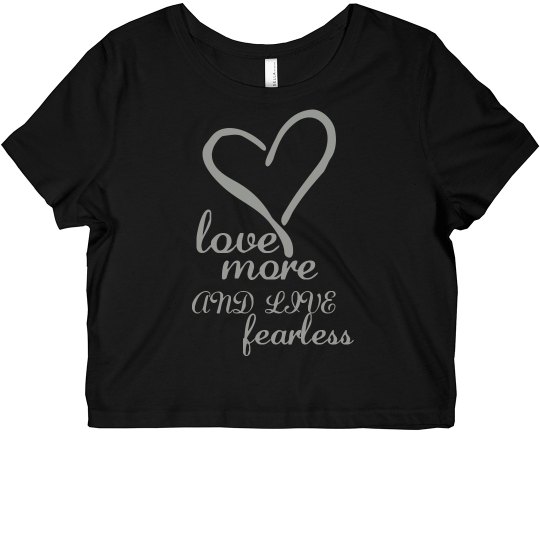  Ladies Slim Fit "LOVE MORE" Crop Top T-Shirt