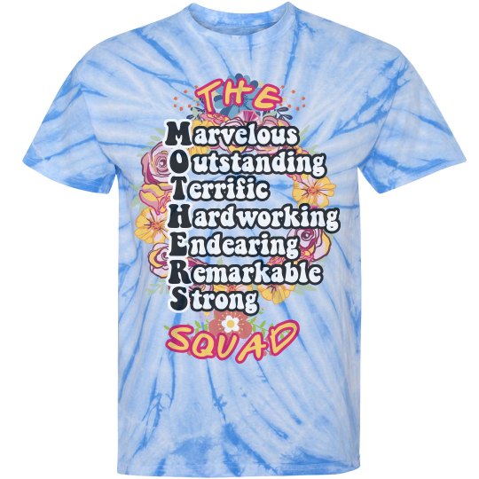 " THE MOTHERS SQUAD " TIE-DYE GRAPHIC TEE (TURQUOISE)