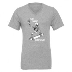 Unisex CVC Jersey V-Neck T-Shirt