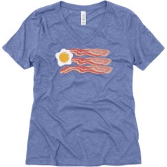 Ladies Relaxed Fit Super Soft Triblend V-Neck Tee