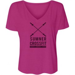 Ladies Flowy Slouchy V-Neck Tee