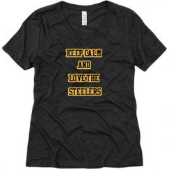 Ladies Relaxed Fit Super Soft Triblend V-Neck Tee