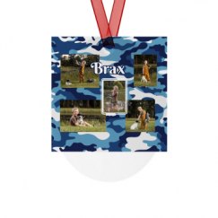 Metal Oval Christmas Ornament