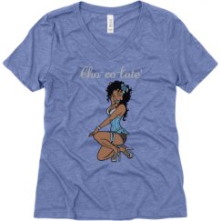 Ladies Relaxed Fit Super Soft Triblend V-Neck Tee