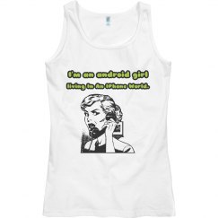 Android Girl In An IPhone World Tank.