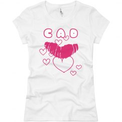 CAD HEARTS AND LIP FITTED TEE