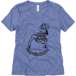 Ladies Relaxed Fit Super Soft Triblend V-Neck Tee