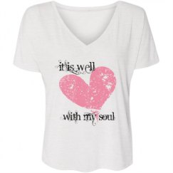 Ladies Flowy Slouchy V-Neck Tee