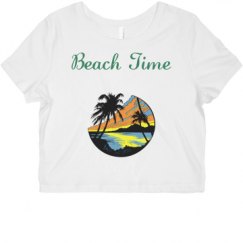 Ladies Slim Fit Crop Top Tee