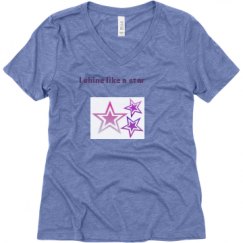 Ladies Relaxed Fit Super Soft Triblend V-Neck Tee