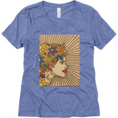 Ladies Relaxed Fit Super Soft Triblend V-Neck Tee