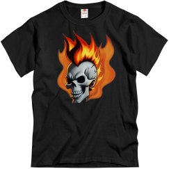 Flame Mohawk Skull