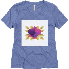 Ladies Relaxed Fit Super Soft Triblend V-Neck Tee