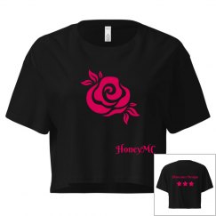 Honeymc pink rose crop top