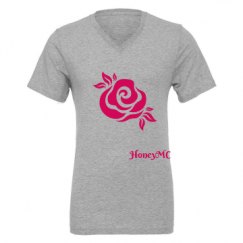 Unisex CVC Jersey V-Neck T-Shirt