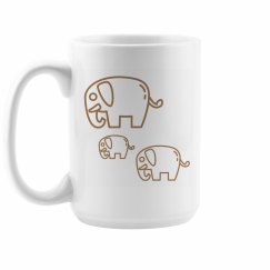 Happy elephant family