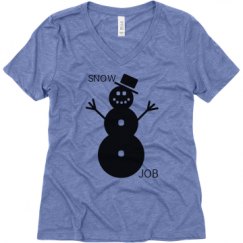 Ladies Relaxed Fit Super Soft Triblend V-Neck Tee