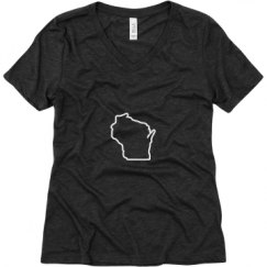 Ladies Relaxed Fit Super Soft Triblend V-Neck Tee