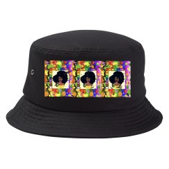 SMACKIN' TRIPLE LOGO DISTRESSED BUCKET HAT (BLACK)