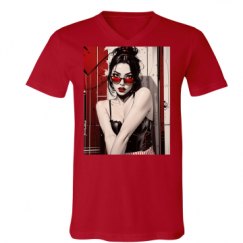 Unisex V-Neck Jersey Tee