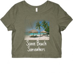 Ladies Slim Fit Crop Top Tee