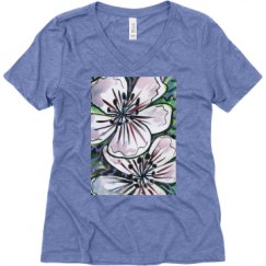 Ladies Relaxed Fit Super Soft Triblend V-Neck Tee