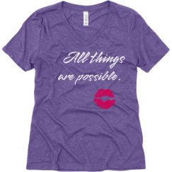 Ladies Relaxed Fit Super Soft Triblend V-Neck Tee