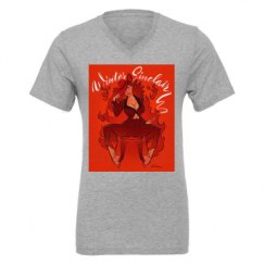 Unisex CVC Jersey V-Neck T-Shirt