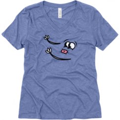 Ladies Relaxed Fit Super Soft Triblend V-Neck Tee