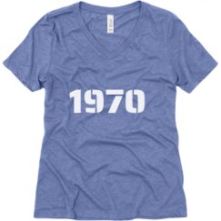 Ladies Relaxed Fit Super Soft Triblend V-Neck Tee