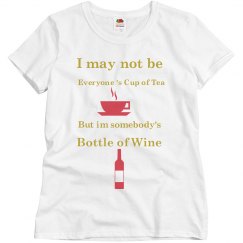 cup of tea/ bottle of wine shirt