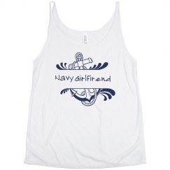 Navy Girlfriend Flowy Tank