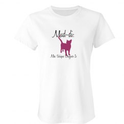 Mud-di: Miss Unique Designer Is Purple Cat Tee Shirt