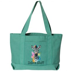 Zebra Stuff Cotton Canvas Med Bag