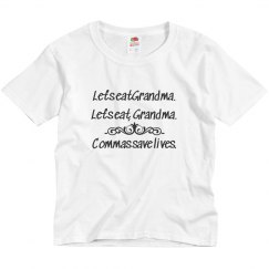 white T-shirt with quote