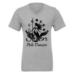 Unisex CVC Jersey V-Neck T-Shirt