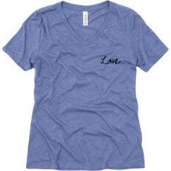 Ladies Relaxed Fit Super Soft Triblend V-Neck Tee